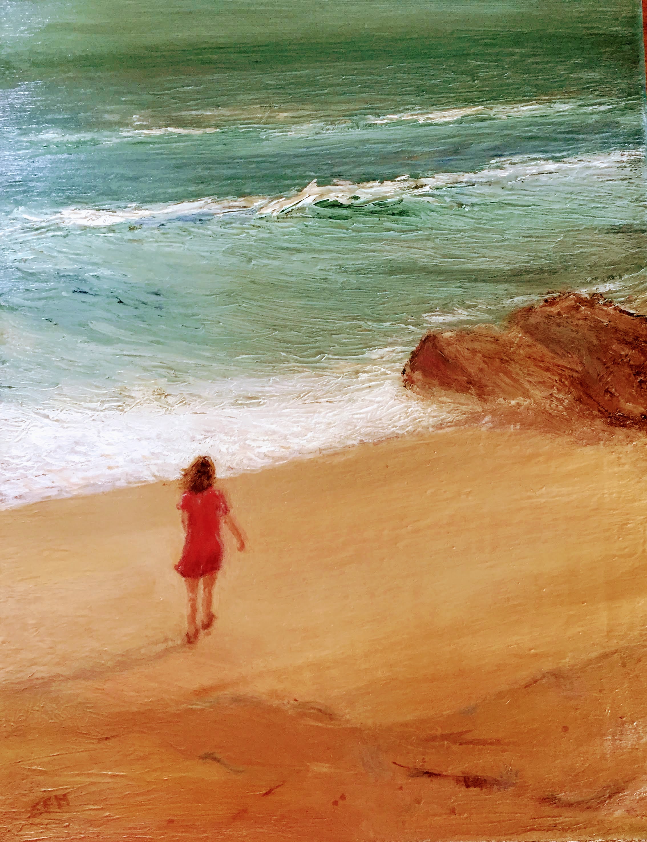 On the Beach Oil on canvas by Sally Hyman