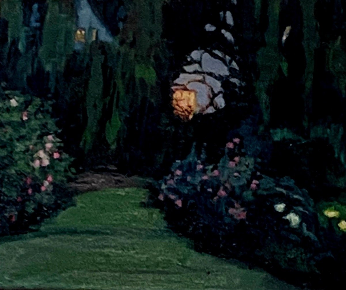 Park at night; oil on canvas 