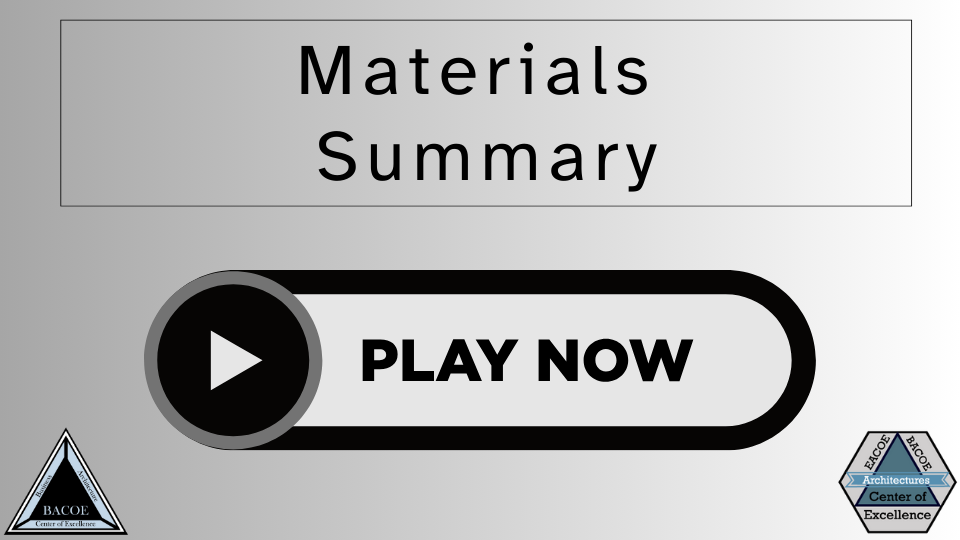 Materials Summary