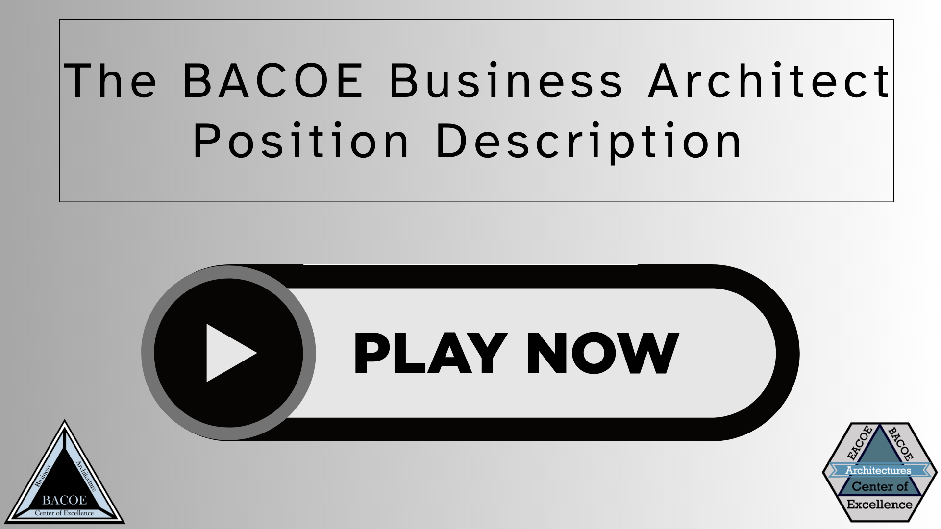 The BACOE Business Architect Position Description