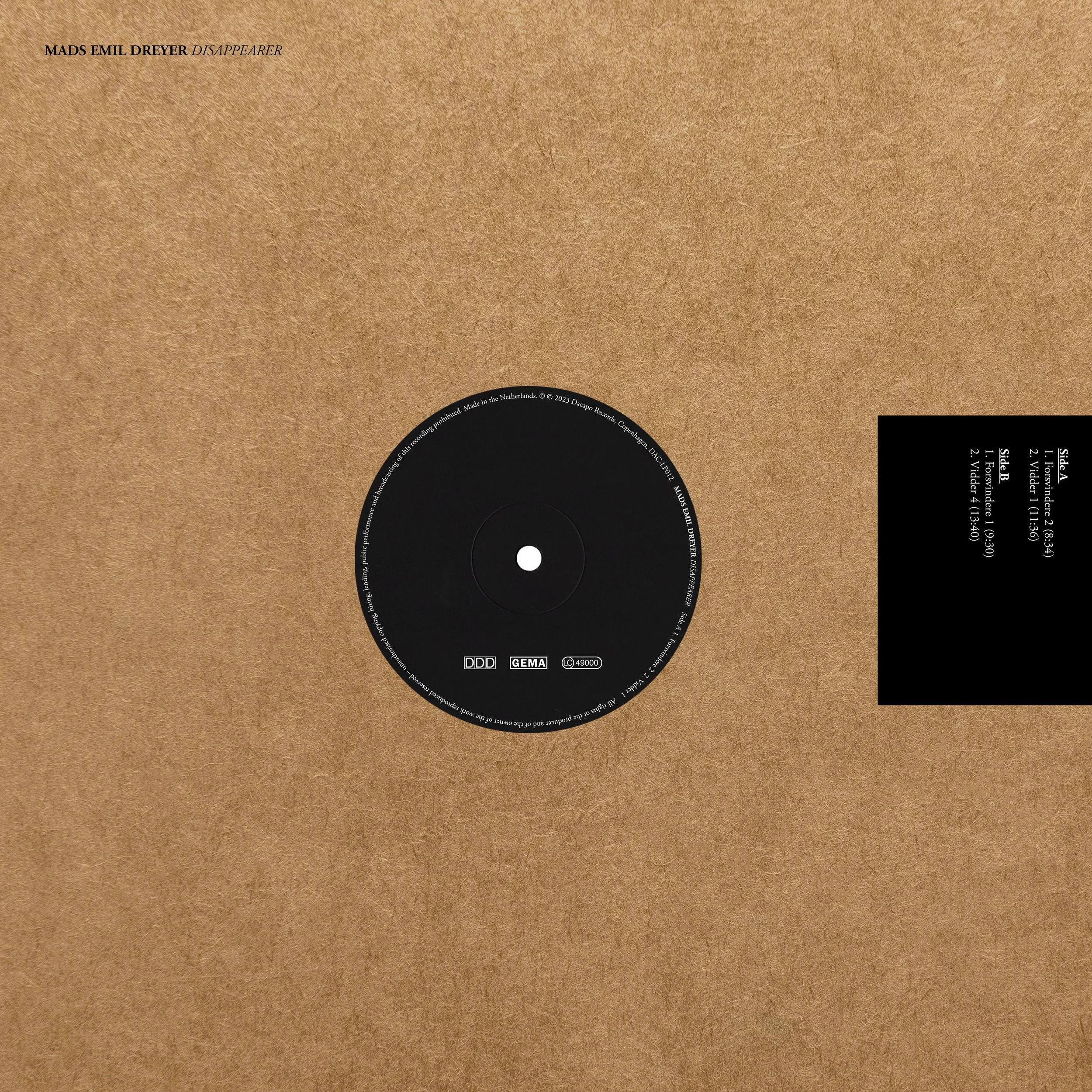 Mads Emil Dreyer: Disappearer