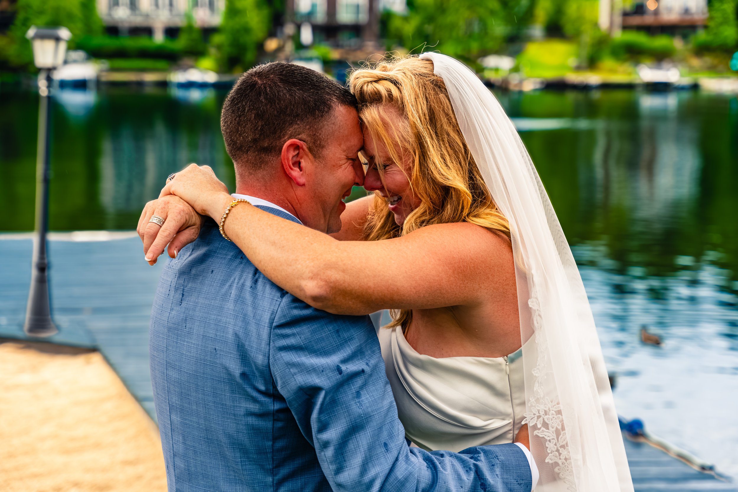 white couple during vows , wedding, Blakeslee, Pennsylvania