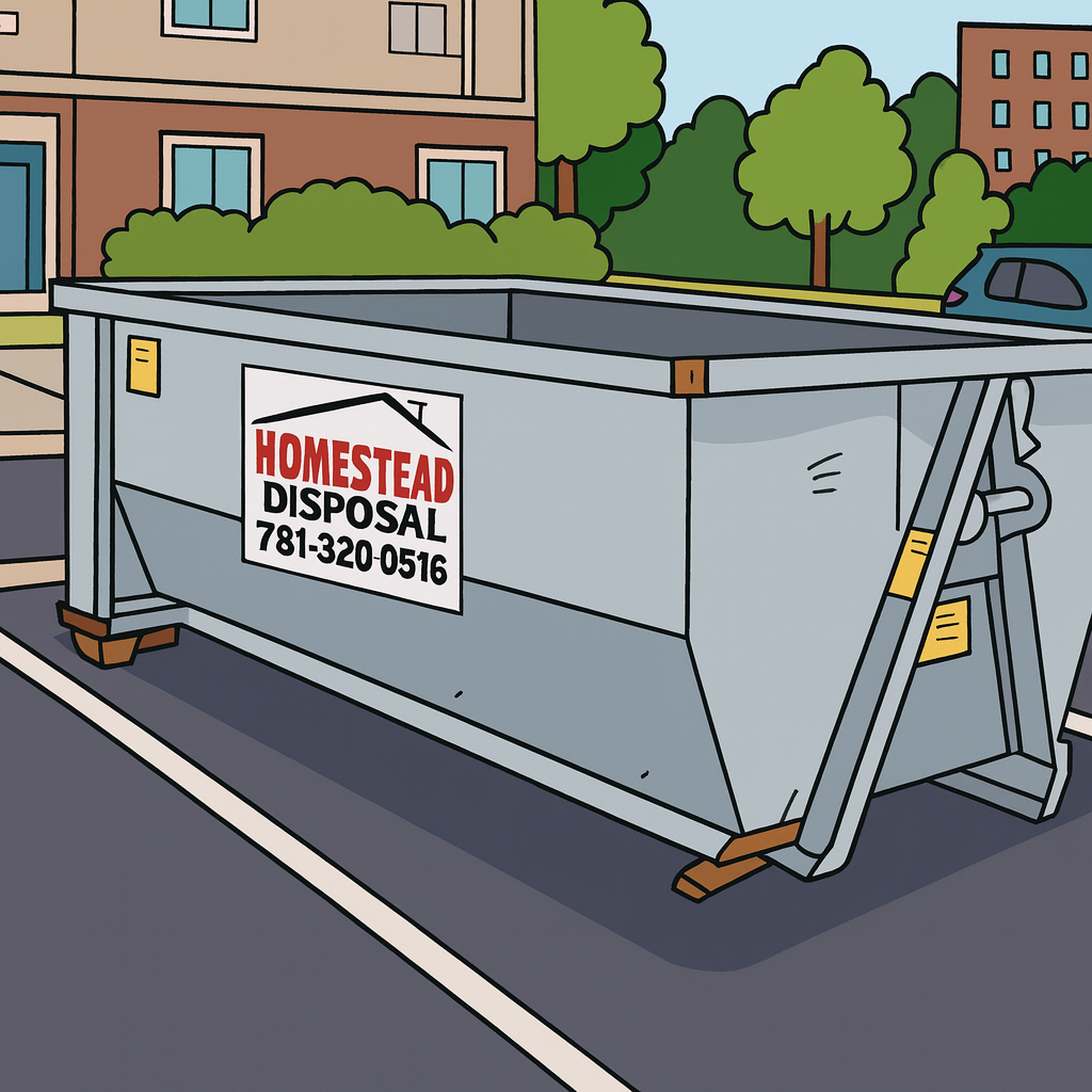 Homestead Disposal roll off dumpster rental near me for home owners & construction in Berkley, MA