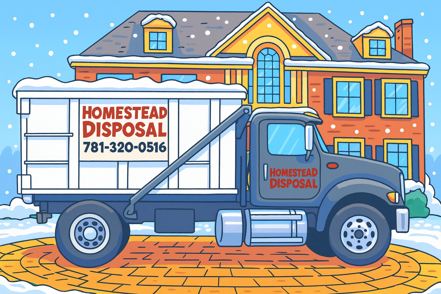 Homestead Disposal roll off dumpster rental near me for home owners & construction in Carlisle, MA
