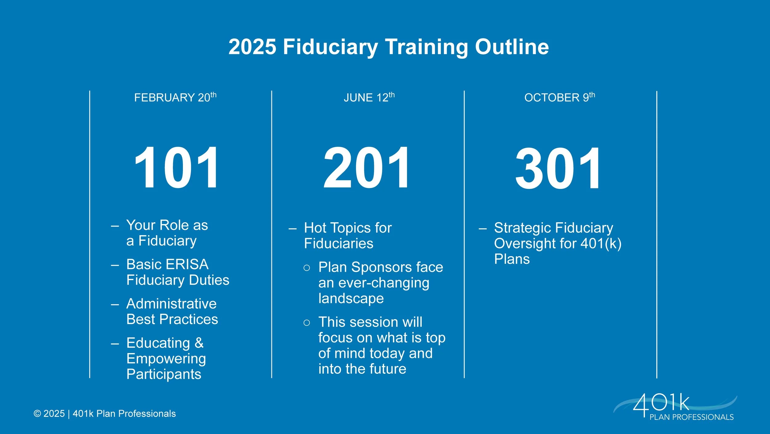 2025 Retirement Plan Sponsor Fiduciary Training, On-Demand Recordings