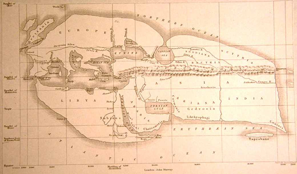 Erdkarte nach Eratosthenes (276 – 195 v. Chr.) | Alexandria (Ägypten)