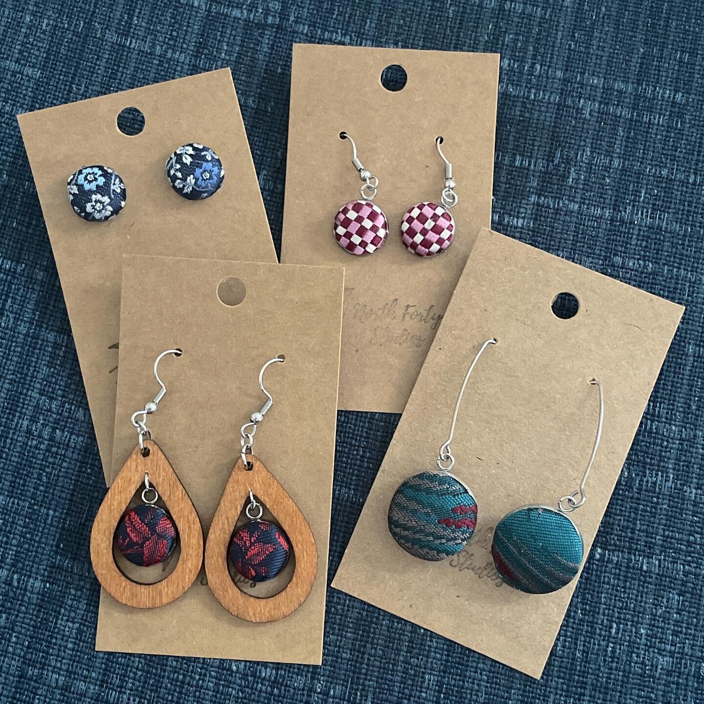 Lots of new retail items entering the shop. Check out these stunning designs from @north_forty_studios. Local Tetonia artist, Emily Nichols, uses vintage ties to create gorgeous modern earrings. @emilynichols #localartist #supportlocalartists #jewele