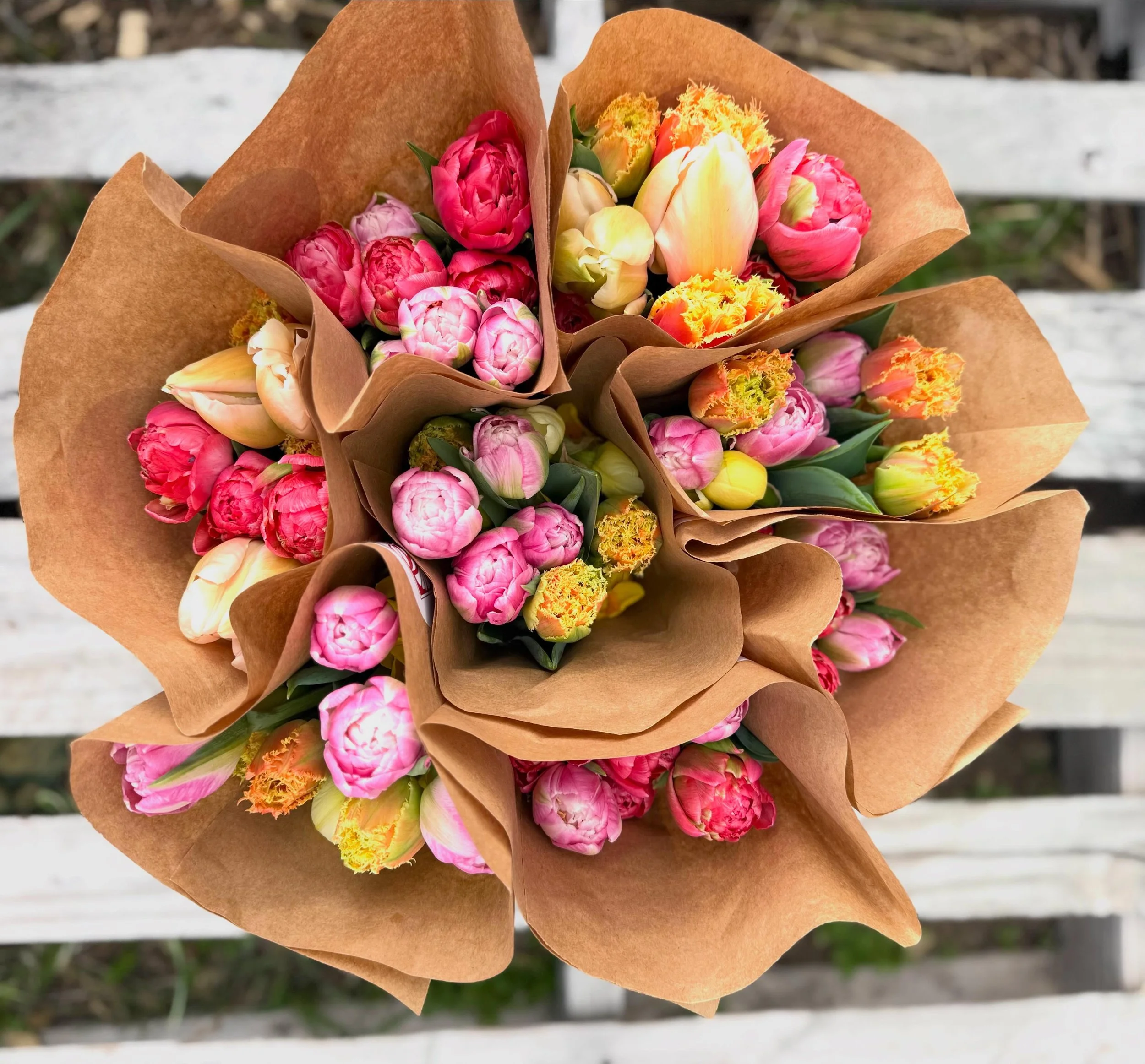 Tulip and narcissus bunches for your mama all weekend long starting Friday! from @redhouseflowers Better yet take her on a coffee date to Rise too! 🌷 💕