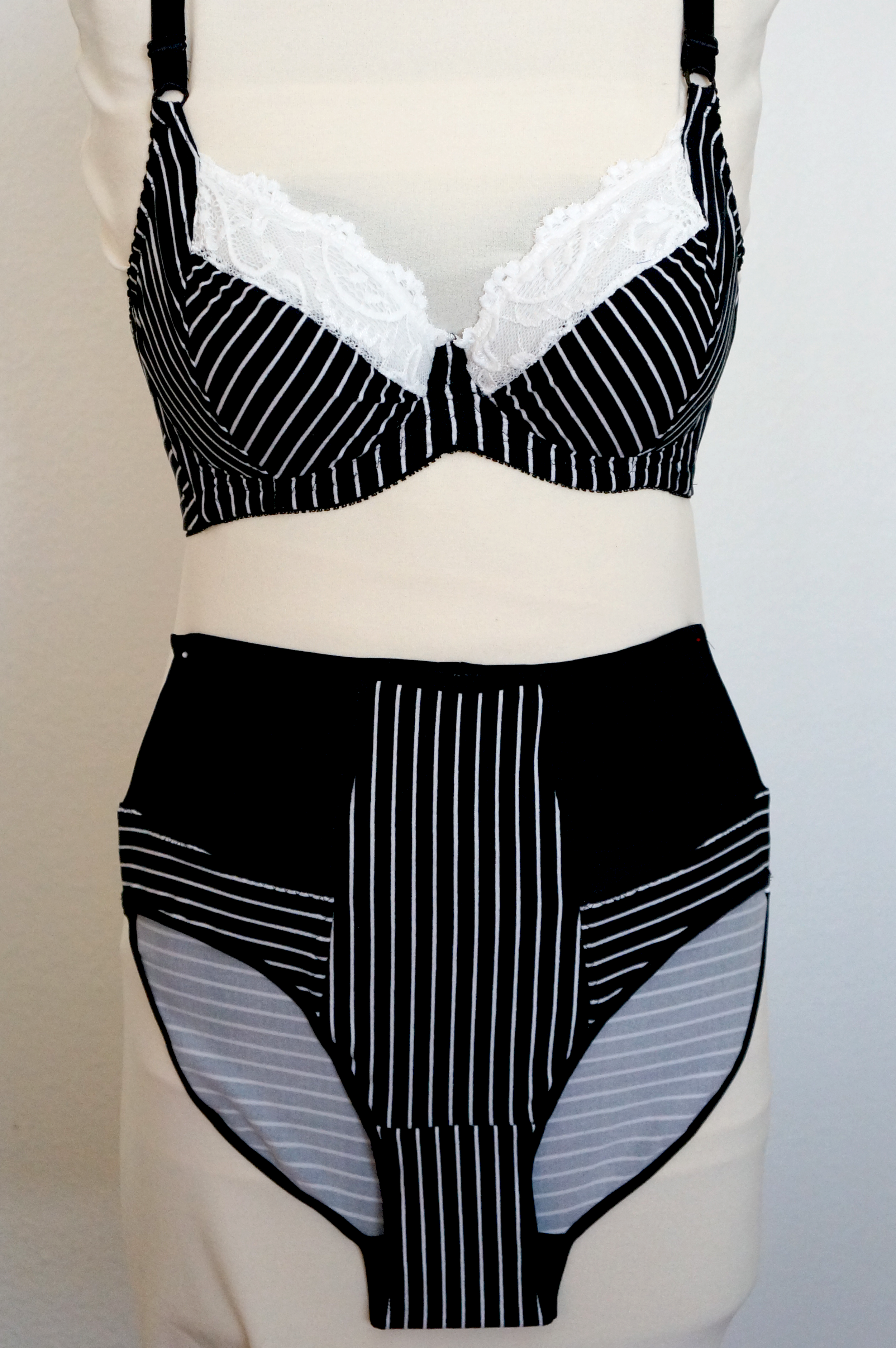 Striped bra and brief set
