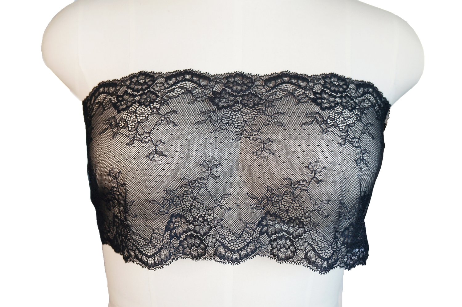 Lace Band 8 3/8 Wide Lacy Elegance Stretch Lace , Galloon Double Edge Lace  Band, Color Black 