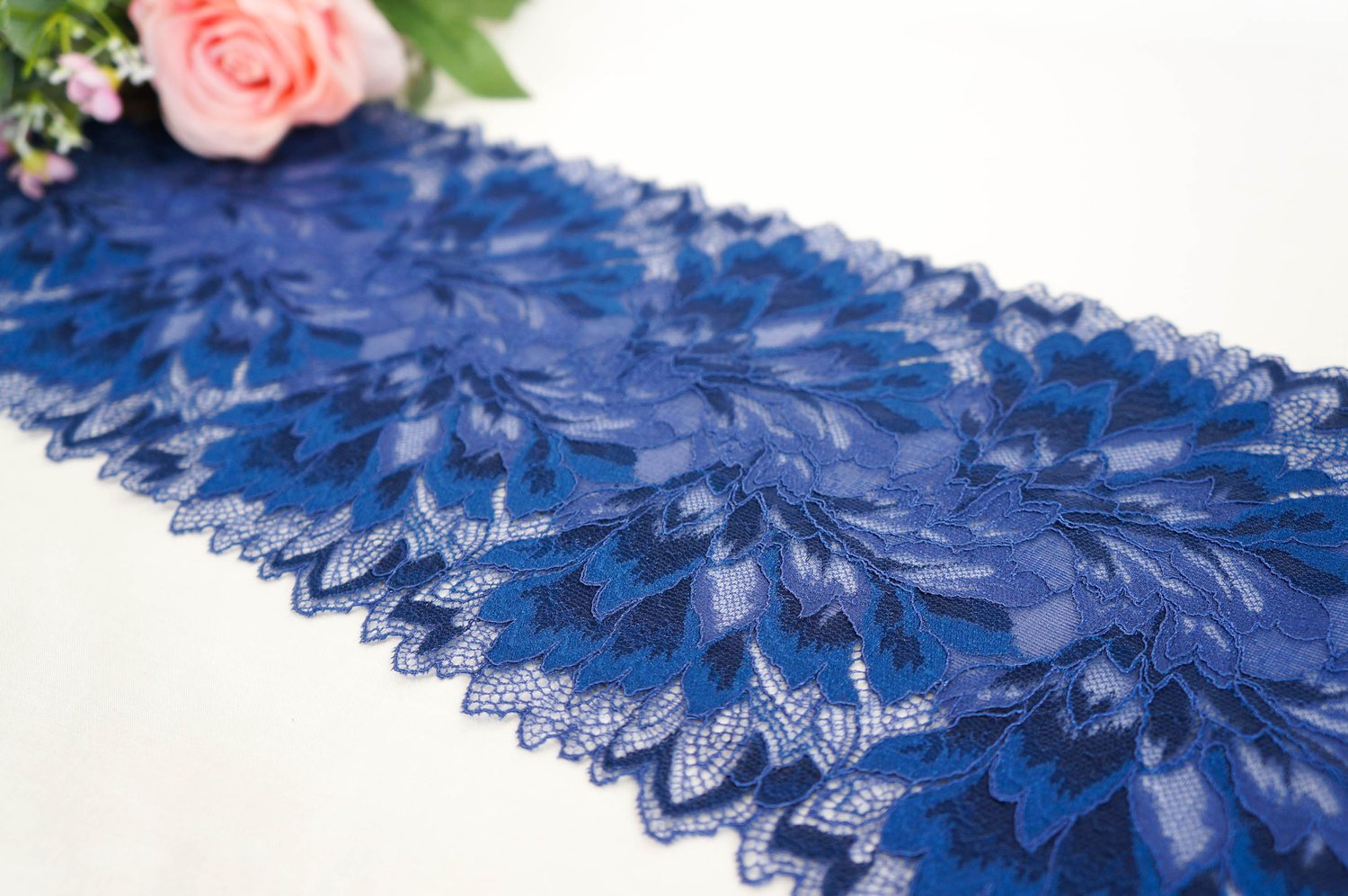 Stretch Lace - Azure - 8 (20 cm) Galloon Lace — LilypaDesigns