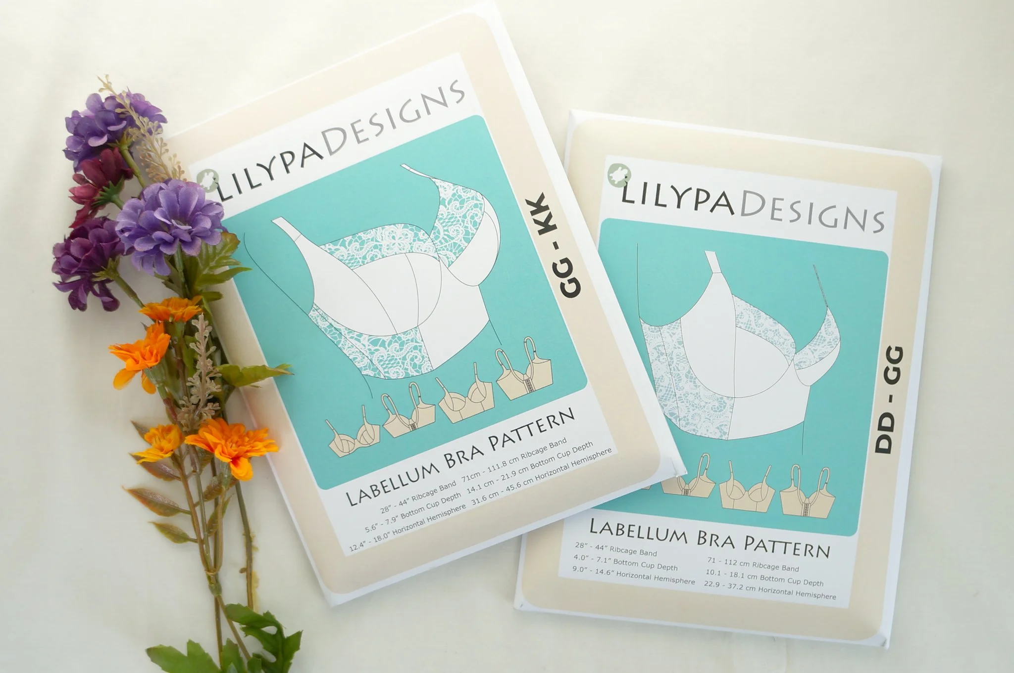 Labellum Bra Pattern = Sizes DD-GG or GG-KK = PAPER