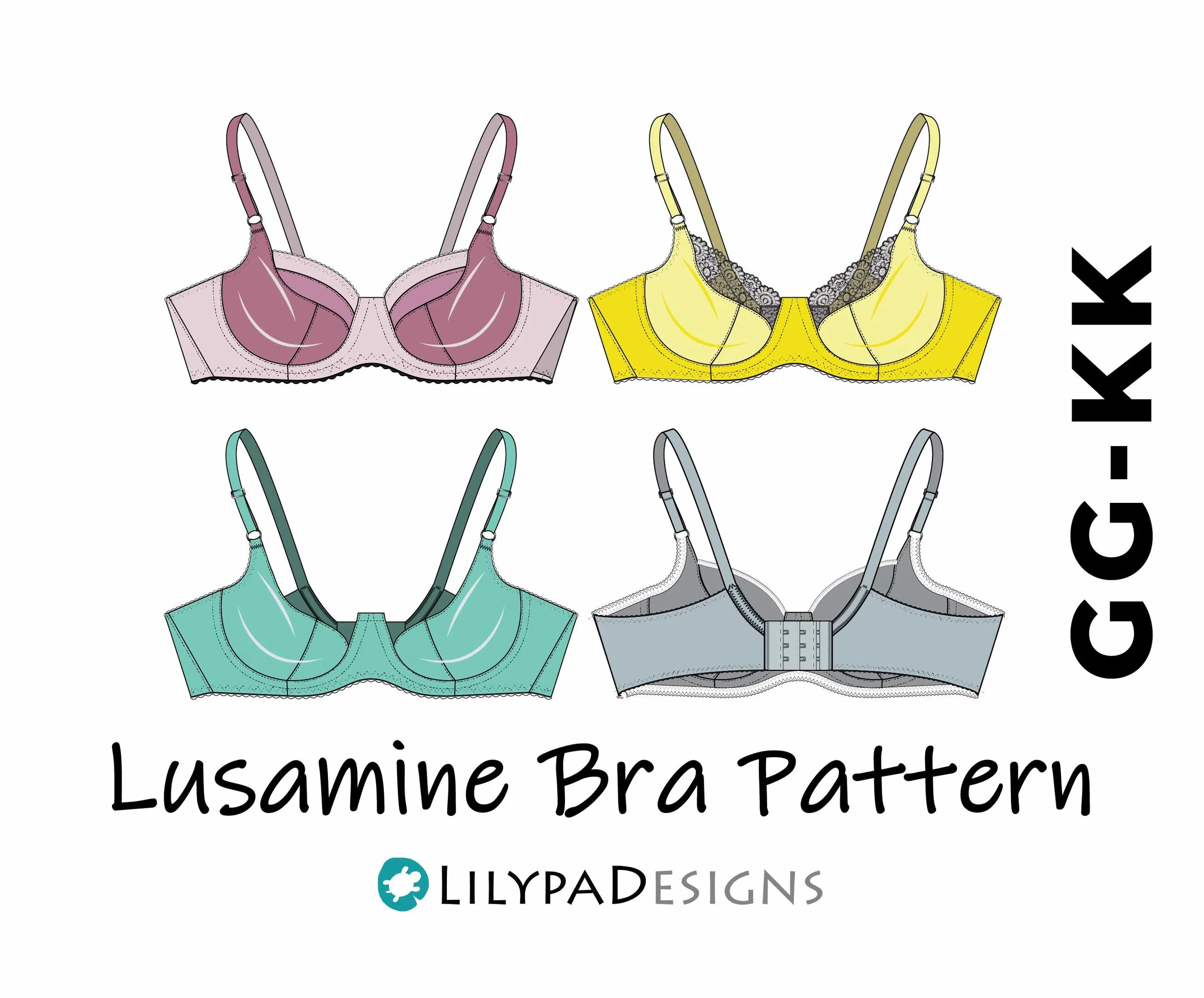 Lusamine Underwire Bra Pattern = GG-KK
