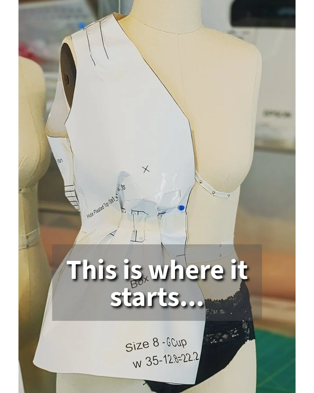 This doesn&rsquo;t look like much&hellip;

Just paper. Tape. A half-scale dress form.

But this is where fit actually begins.

Before fabric.
Before photos.
Before anything pretty.

It&rsquo;s also where most of the decisions get made&hellip;
like ho