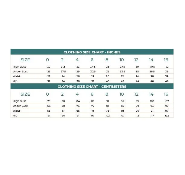 Clothing Size Chart — LilypaDesigns