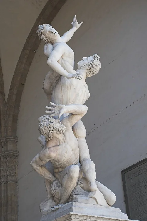 The Kidnapping of the Sabine Women (1574–82) by Giambologna.