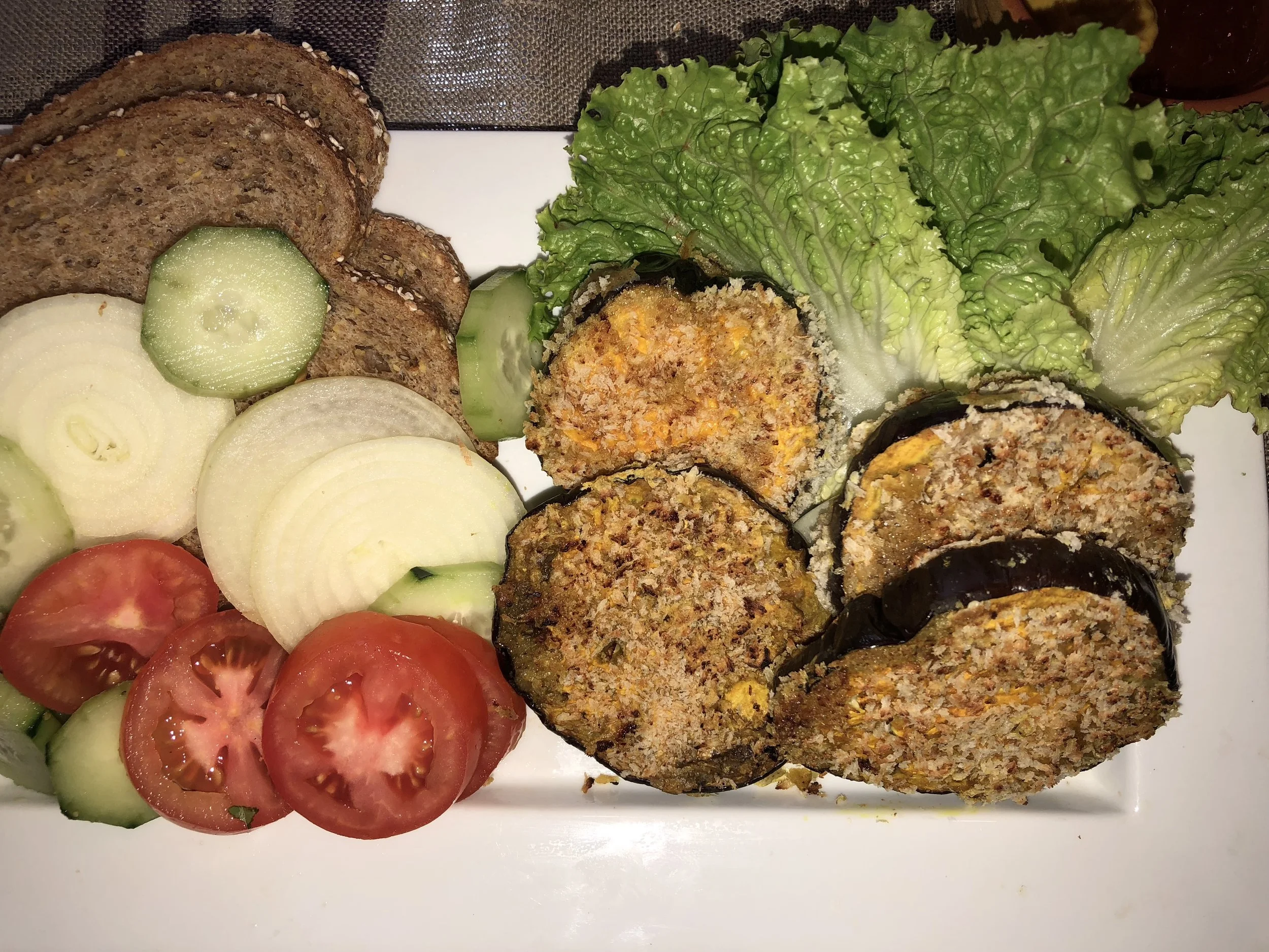 Crispy eggplant sandwich