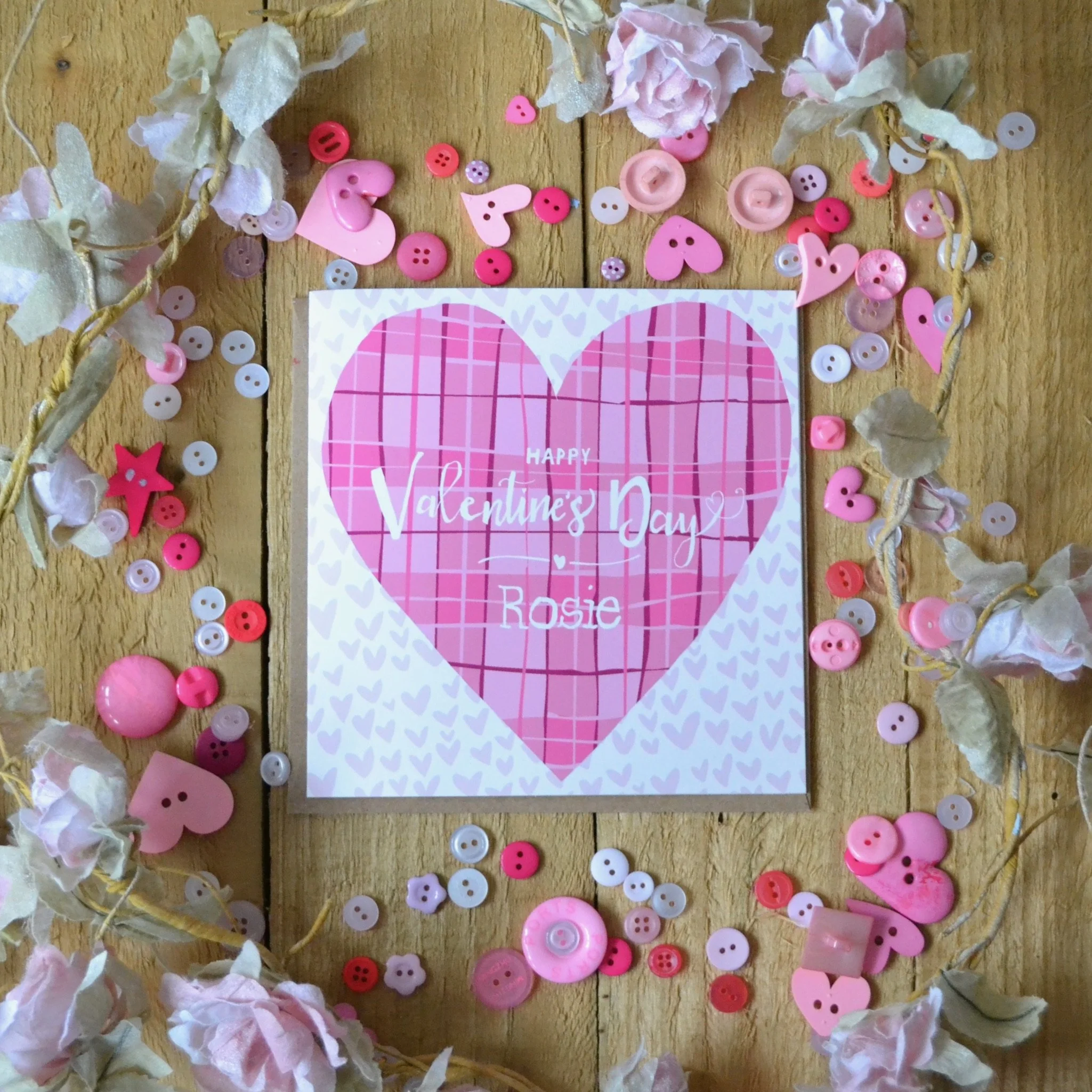 NEW Tartan Heart - Pink