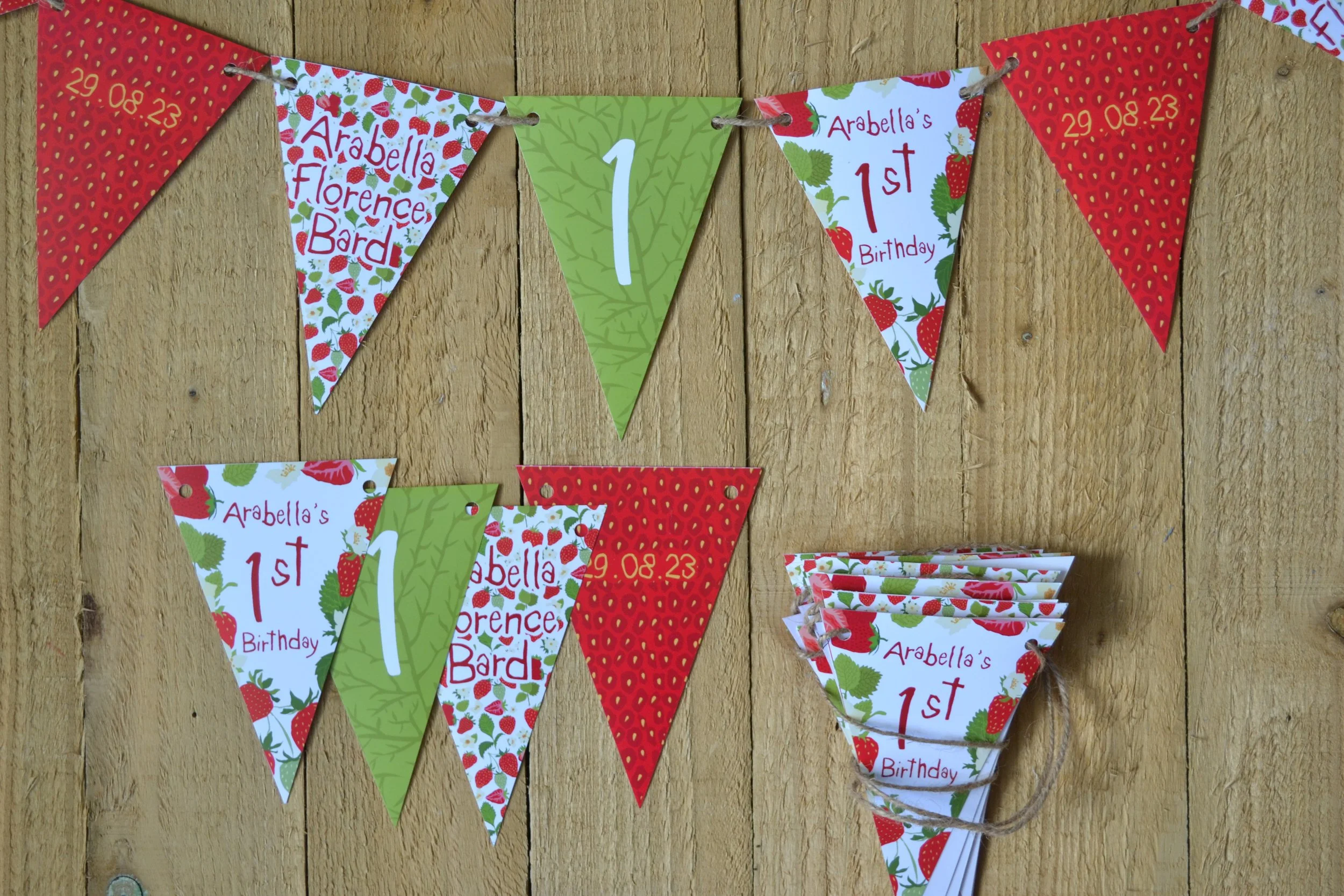 Personalised Strawberry Bunting