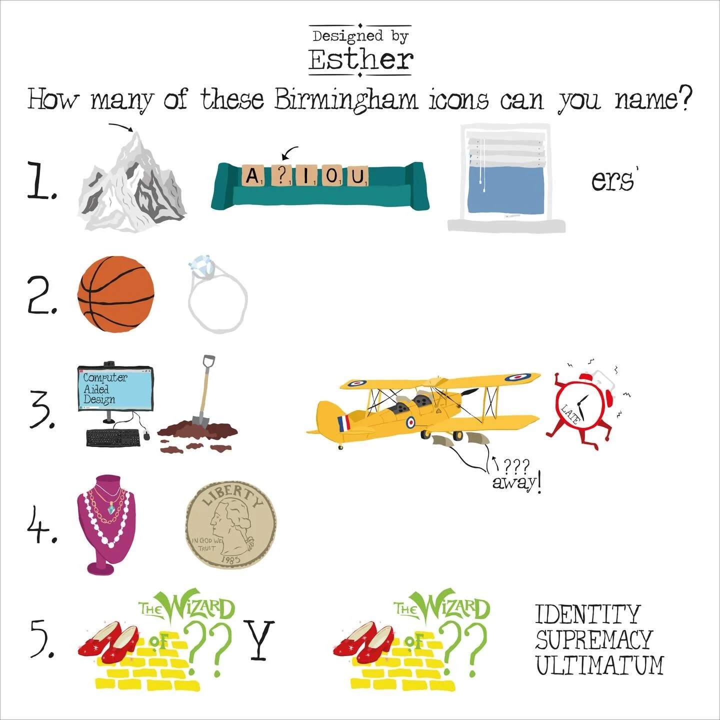 My activity for @culturalenterprises last night&hellip;
Think &lsquo;say what you see&rsquo; 

How many of these Birmingham icons can you guess???

#designedbyesther #culturalenterprises #birmingham
