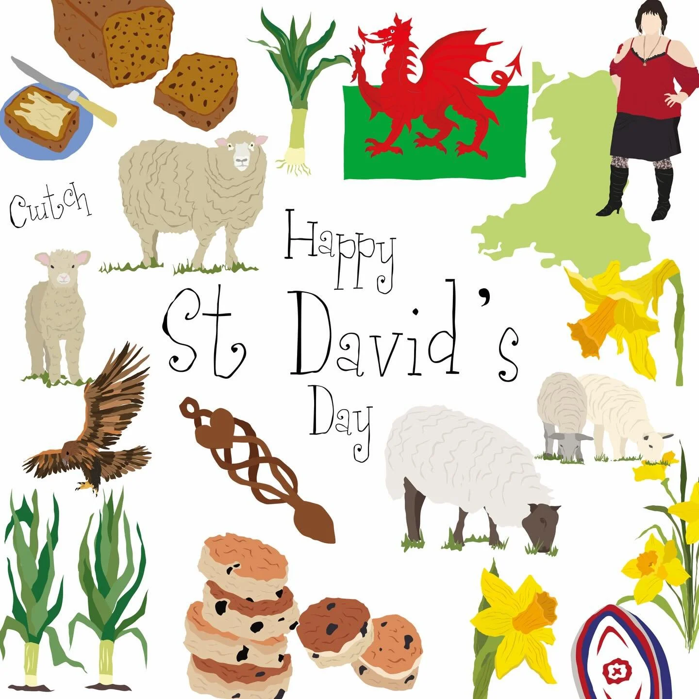 The Daffys are appearing, the lambs are jumping so Spring is springing 

#designedbyesther #stdavidsday #wales #spring