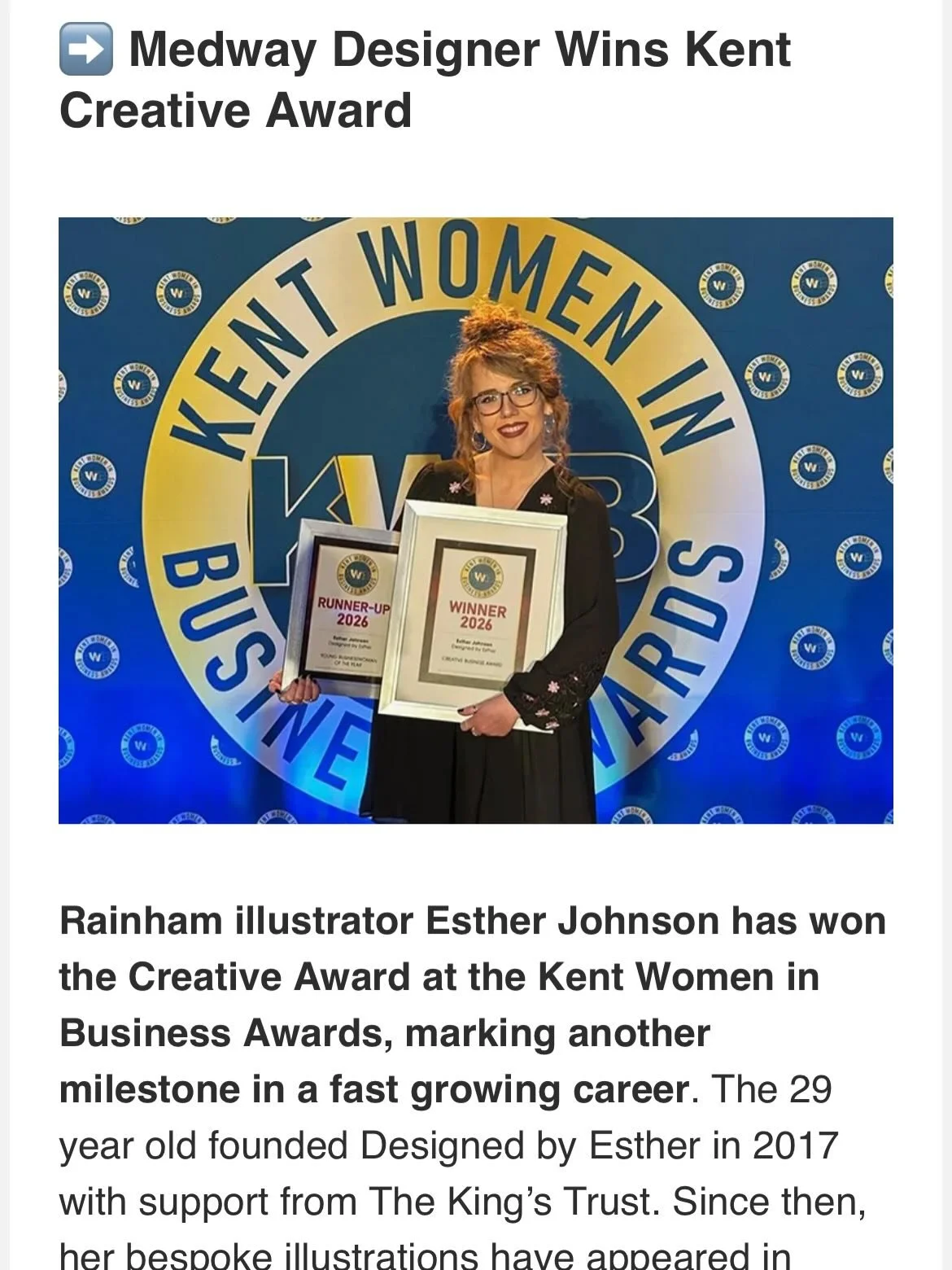 Thank you @kentbusinessnews for sharing!
Can&rsquo;t believe it was a whole week ago already
 
#designedbyesther #kentbusiness
