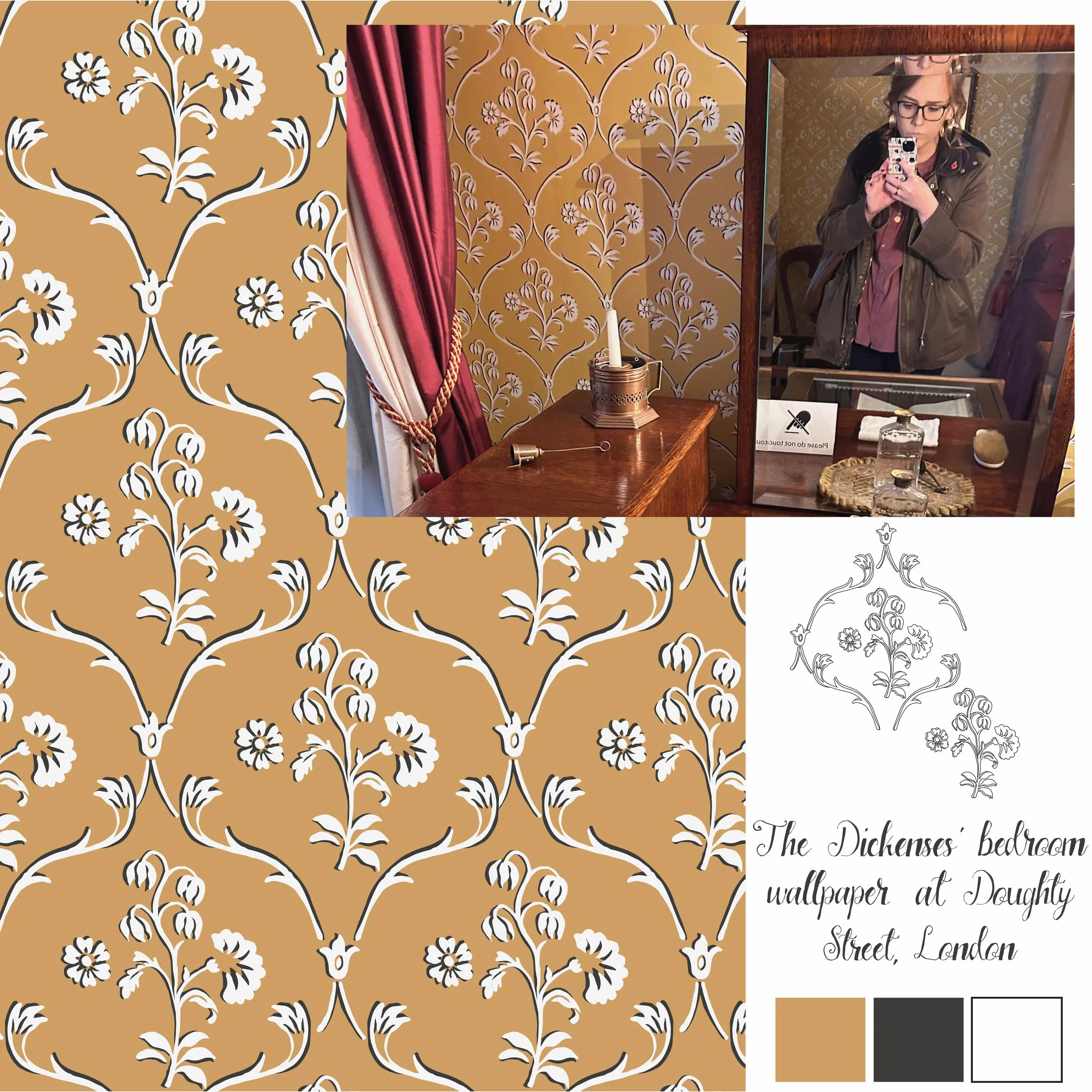I love wallpaper, I love pattern, I love floral print.

So when I visited @dickensmuseum back in October, I knew I wanted to include the bedroom wallpaper in the collection.

#desigbedbyesther #charlesdickens #dickensmuseum #london