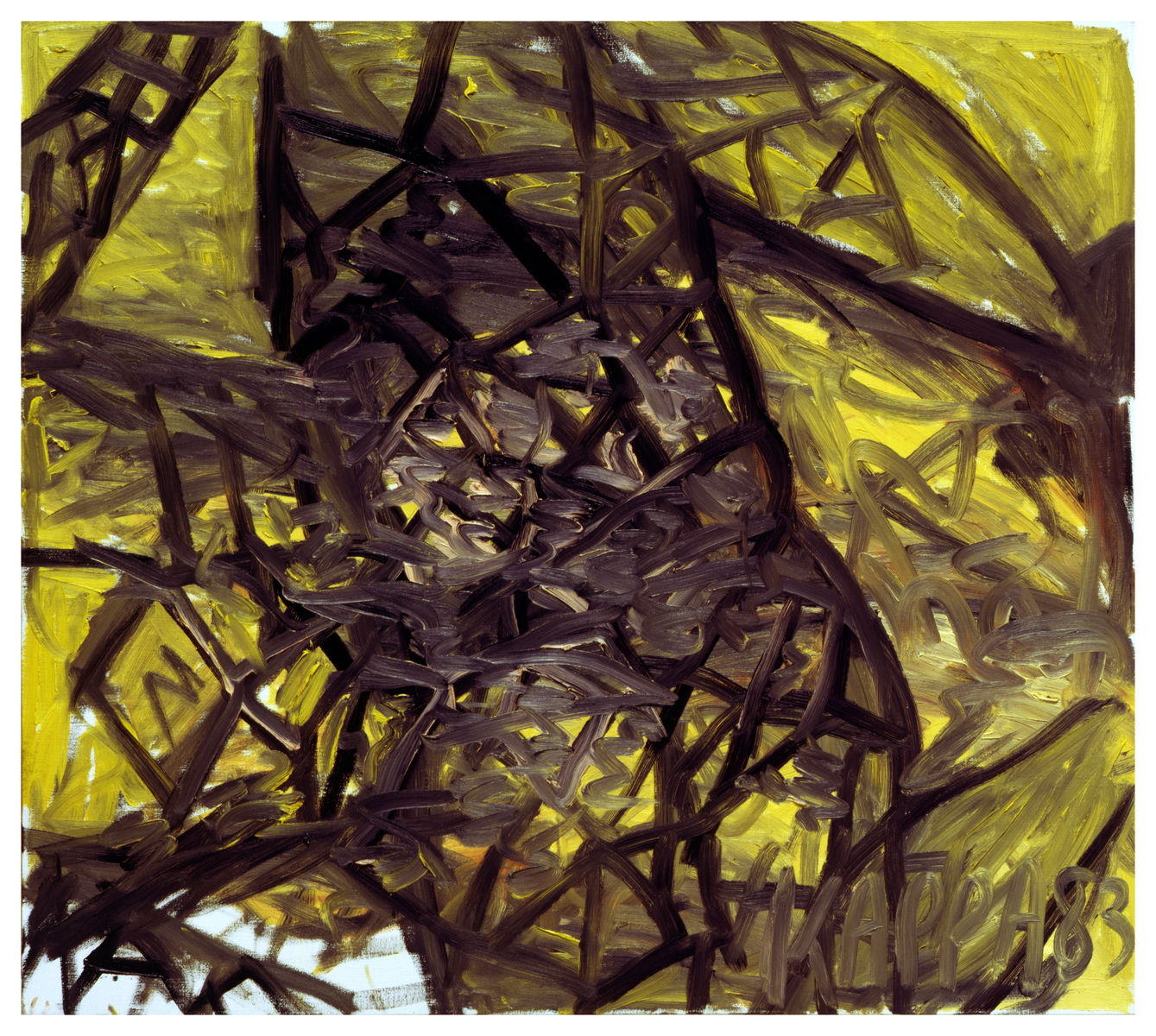Pagliaccio , 1983, Oil on canvas, 35h x 39w in (90h x 100w cm), Morat-Institute, Freiburg in Breisgau
