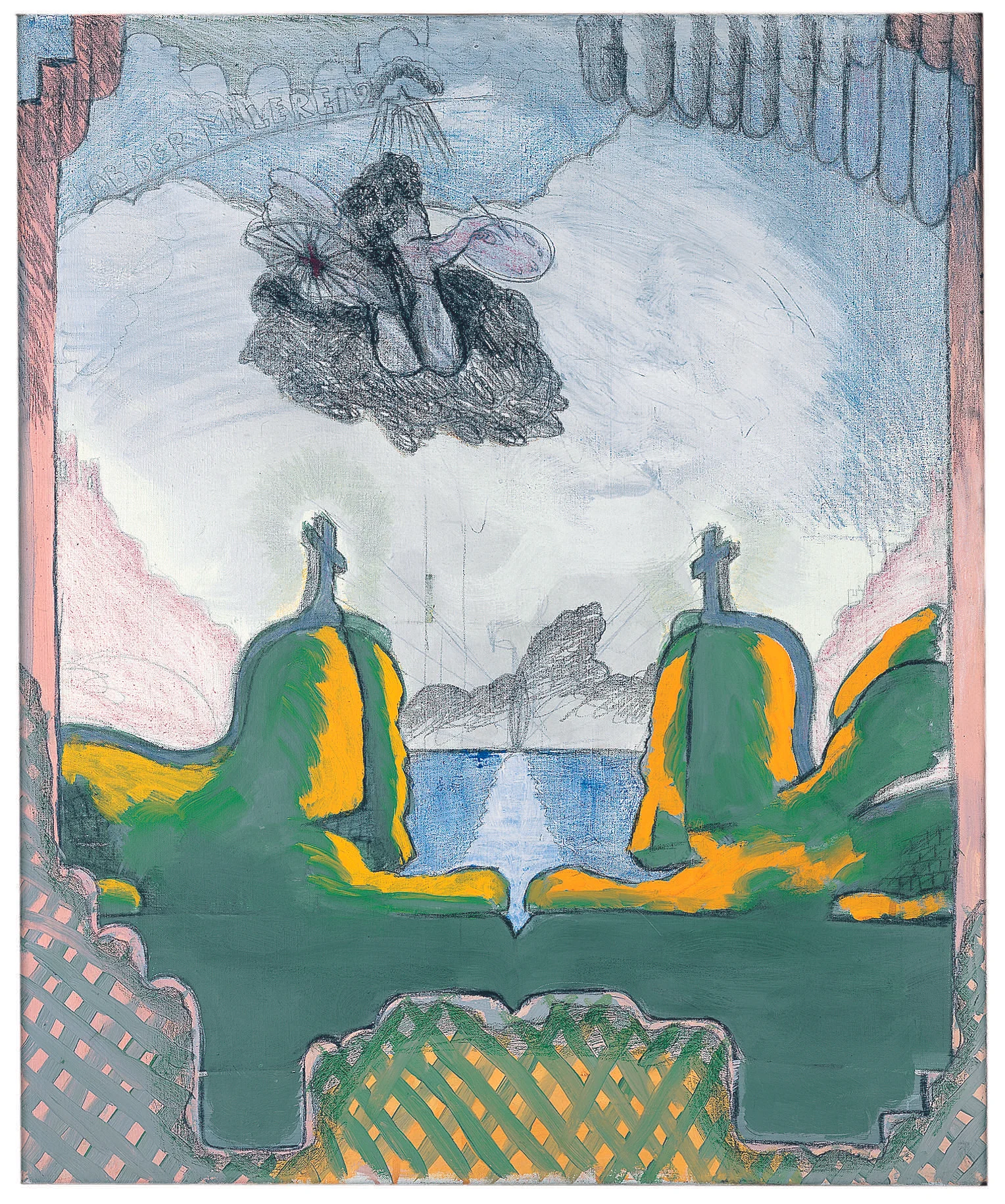 Lob der Malerei 2 , 1969, Dispersion, crayon, and graphite on canvas, 39.56h x 33.07w in (100.5h x 84w cm), Morat-Institute, Freiburg in Breisgau
