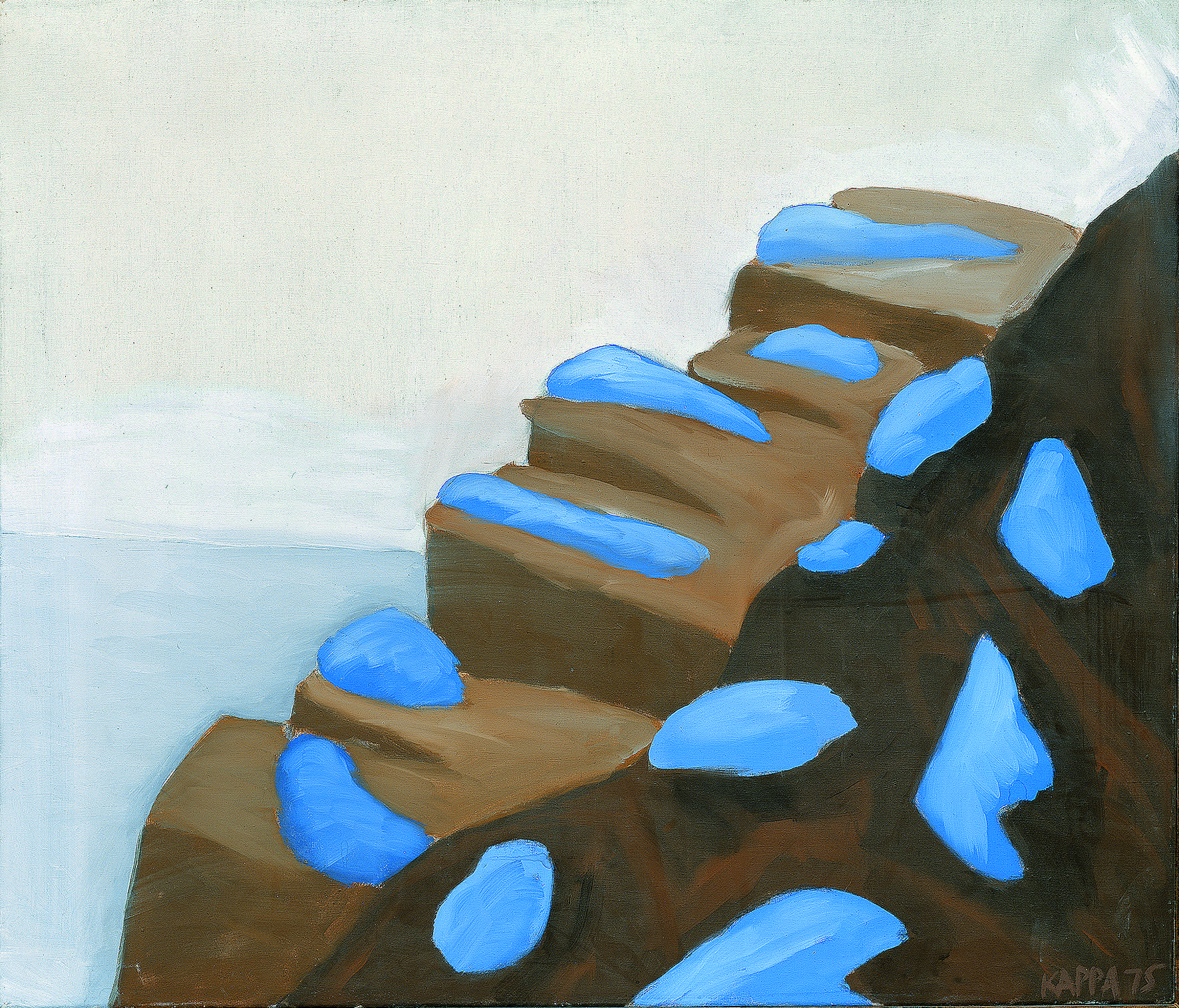 Erdterrasen (Eismeerküste) , 1975, Dispersion on canvas, 35.43h x 41.33w in (90 x 105 cm)