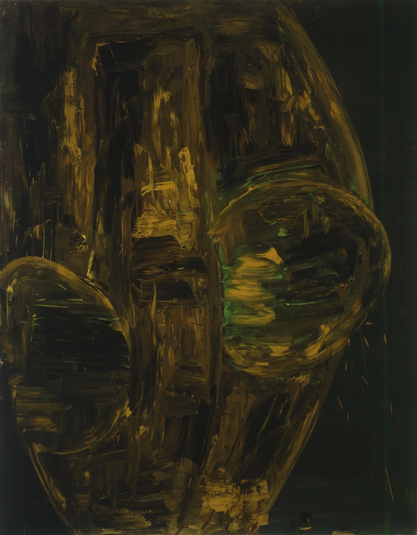 Grünocker III , 1992, Oil on canvas, 71h x 55w in (180h x 140w cm)