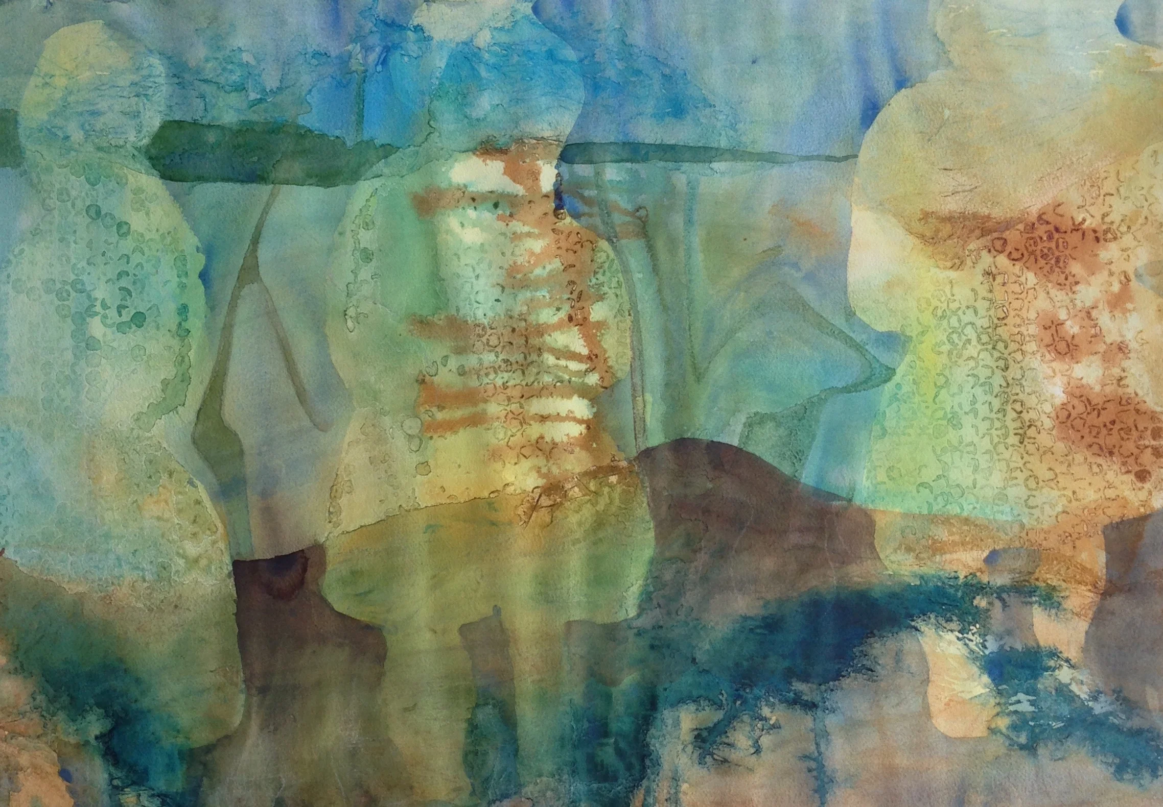 Spirits Of The Grandmas Watercolour - 30"x22" For Sale - $400, currently on display at Ahnisnabae Art Gallery, Thunder Bay