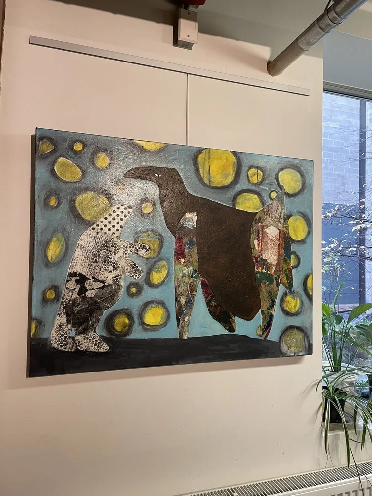  ‘The Dawning of the Age of Aquarius’ 40 x 30 in, mixed media on canvas, $2500.00 at the Hub 