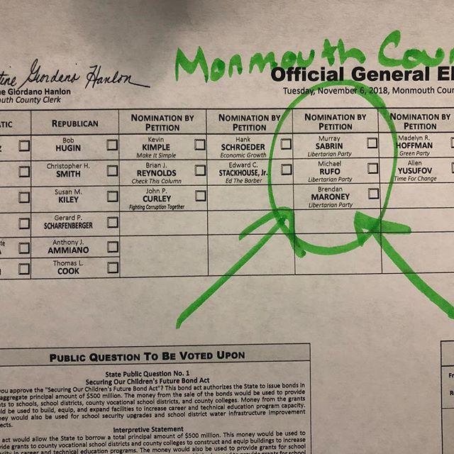 Here are the sample ballots and ballot locations for the only candidates you should vote for next Tuesday! If you care about being respected as a free individual worthy of Liberty on every way than vote LP!! @southnjlibertarians @libertarianleadershi