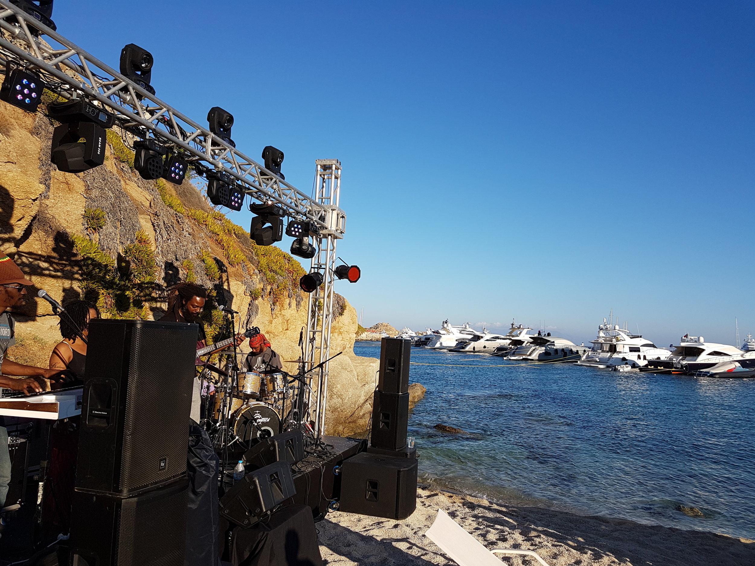 Live Band - Backline - Truss Support Psarou Beach , Mykonos 