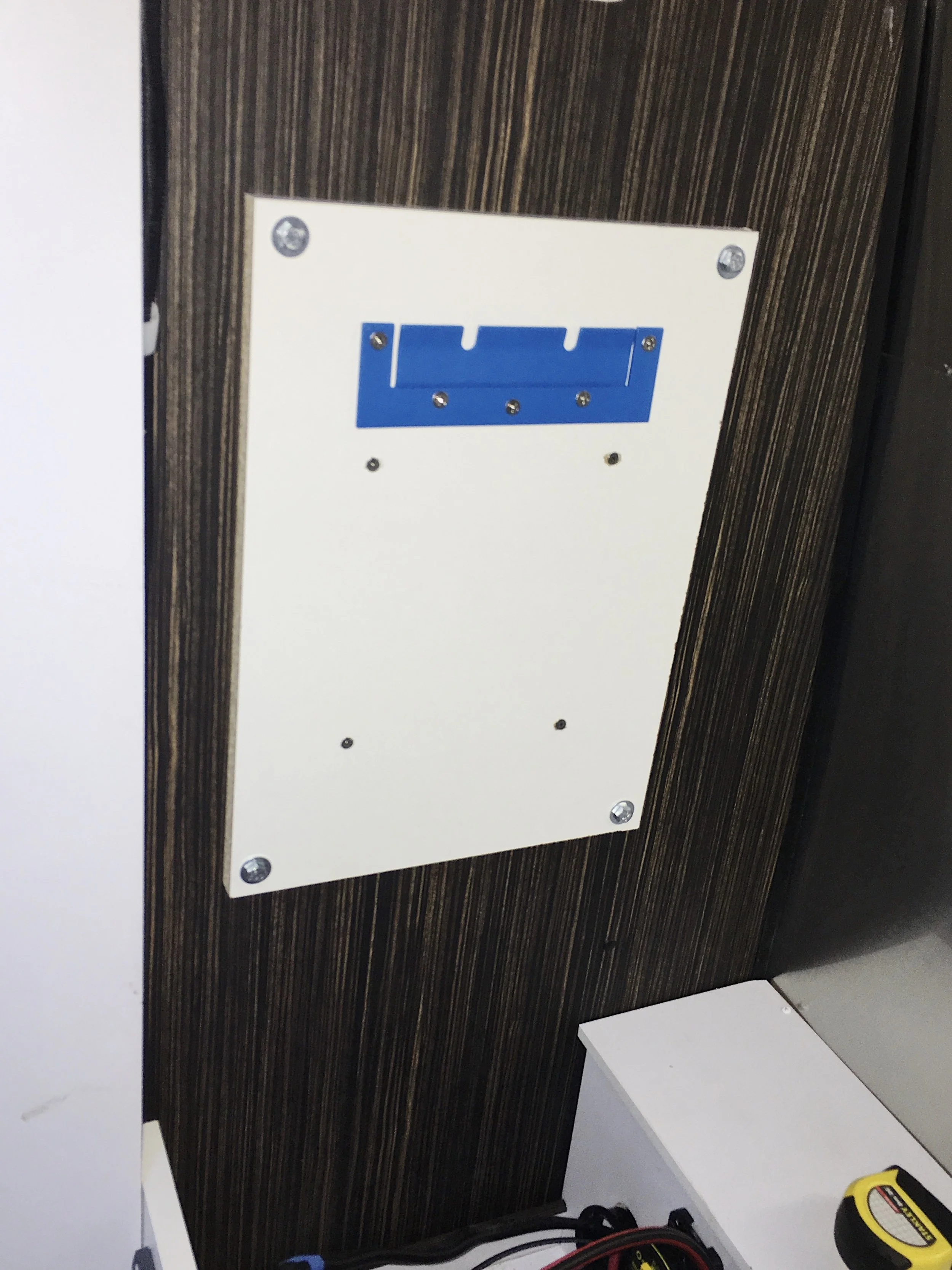 Reinforced with 4 bolts and nuts on the other side. Mounting bracket also installed for the inverter.