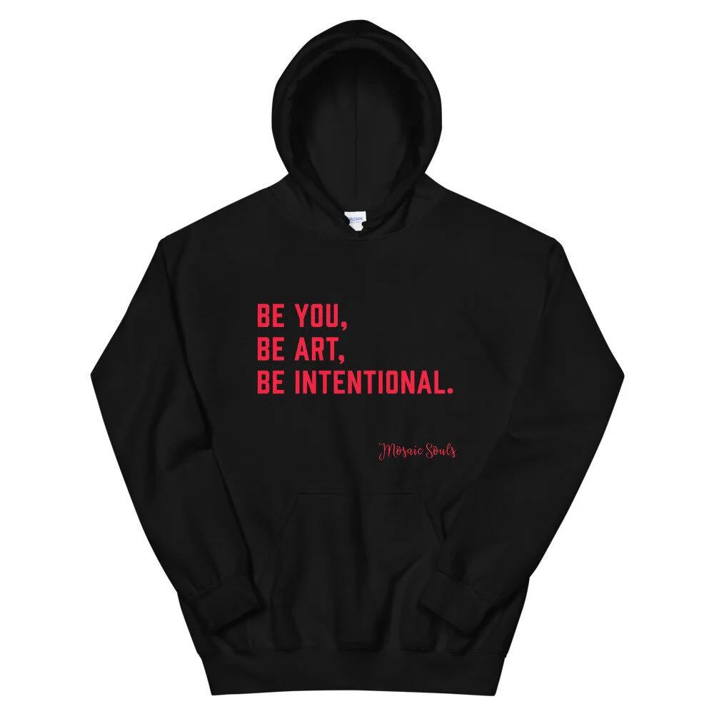 BOLD Statement - Black Hoodie - Red