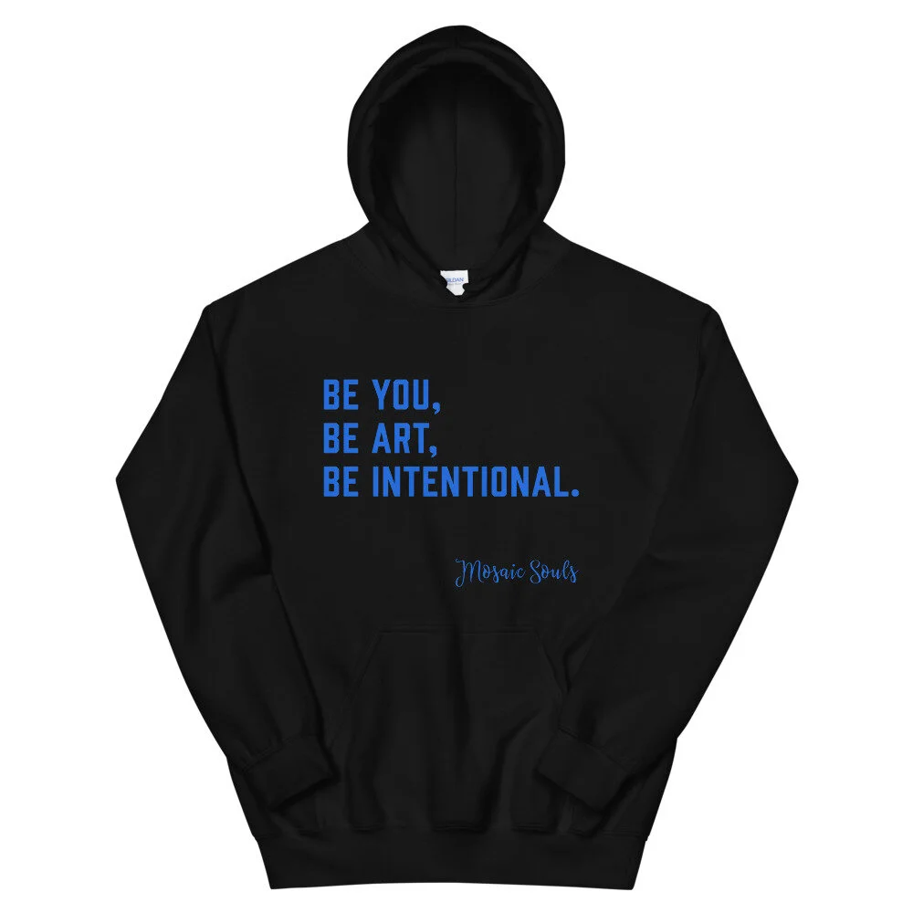 BOLD Statement - Black Hoodie - Blue