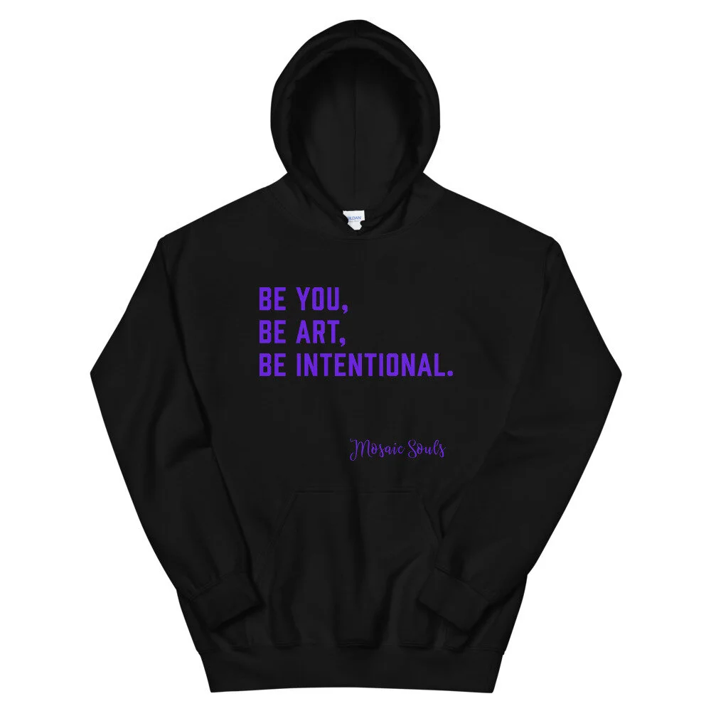 BOLD Statement - Black Hoodie - Violet