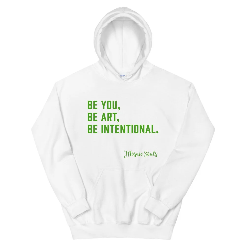 BOLD Statement - White Hoodie - Green