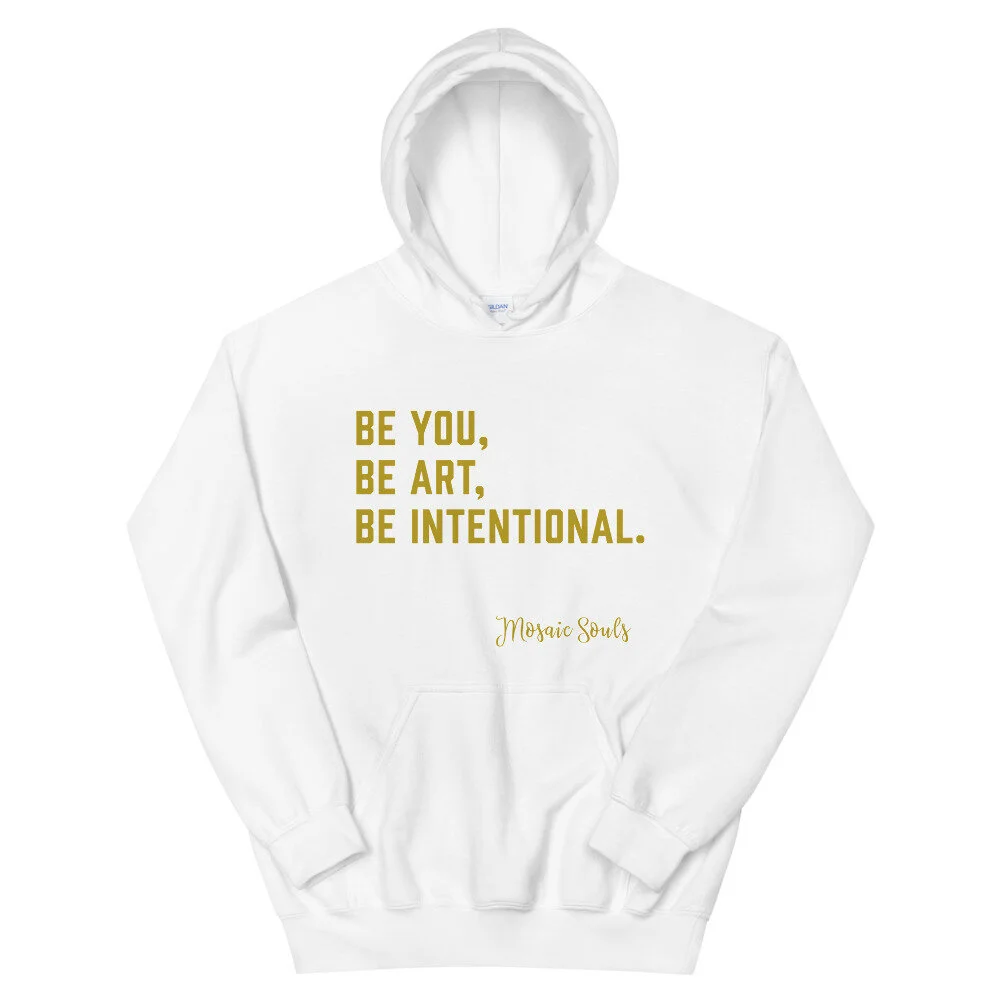 BOLD Statement - White Hoodie - Gold