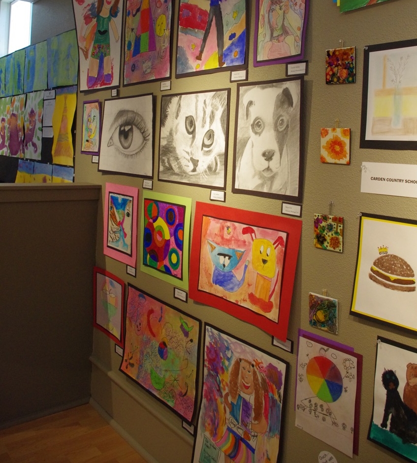 Elementary student art from our 2016 Student Art Show. Gallery photo.