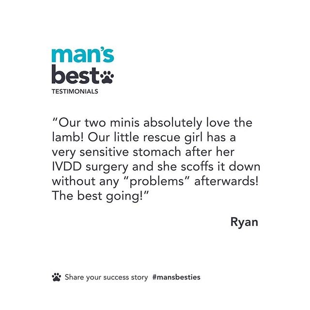 🙏 TESTIMONIAL TUESDAY⠀
This is why we do what we do. Thanks for the support Ryan. Share your Man's Best story and help spread the word.⠀
​⠀
​#happycustomer #happydog #healthydog⠀
​.⠀
​. ⠀
​. ⠀
​. ⠀
​. ⠀
​#mansbest #localssupportinglocals #shoplocal 