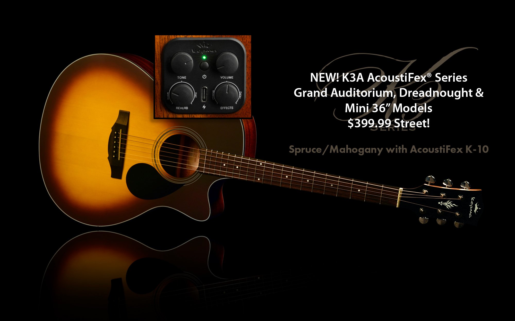 New K3-A AcoustiFex® Equipped models - Effects + Bluetooth Audio Streaming