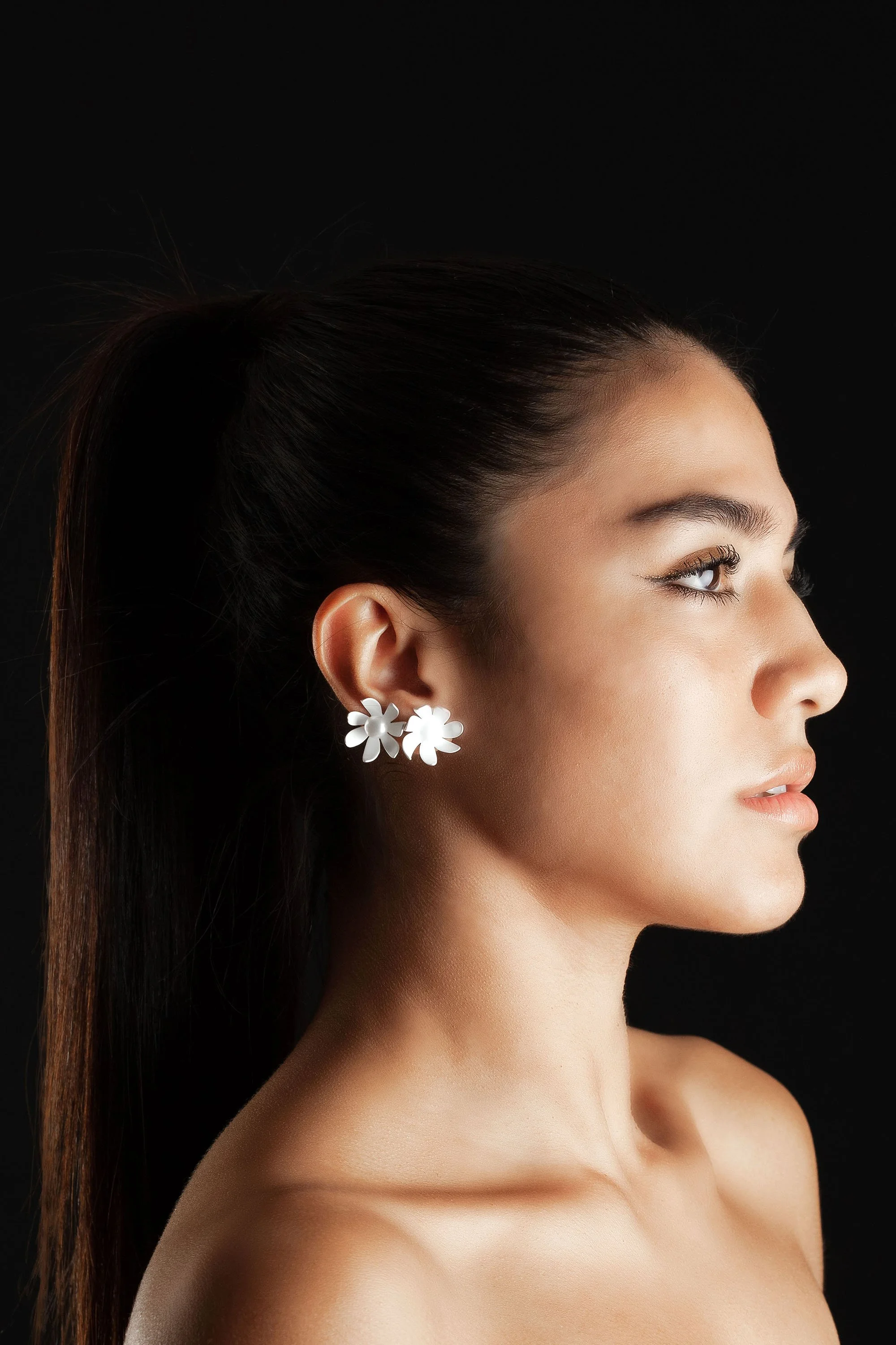Flannel Flower stud earrings, small