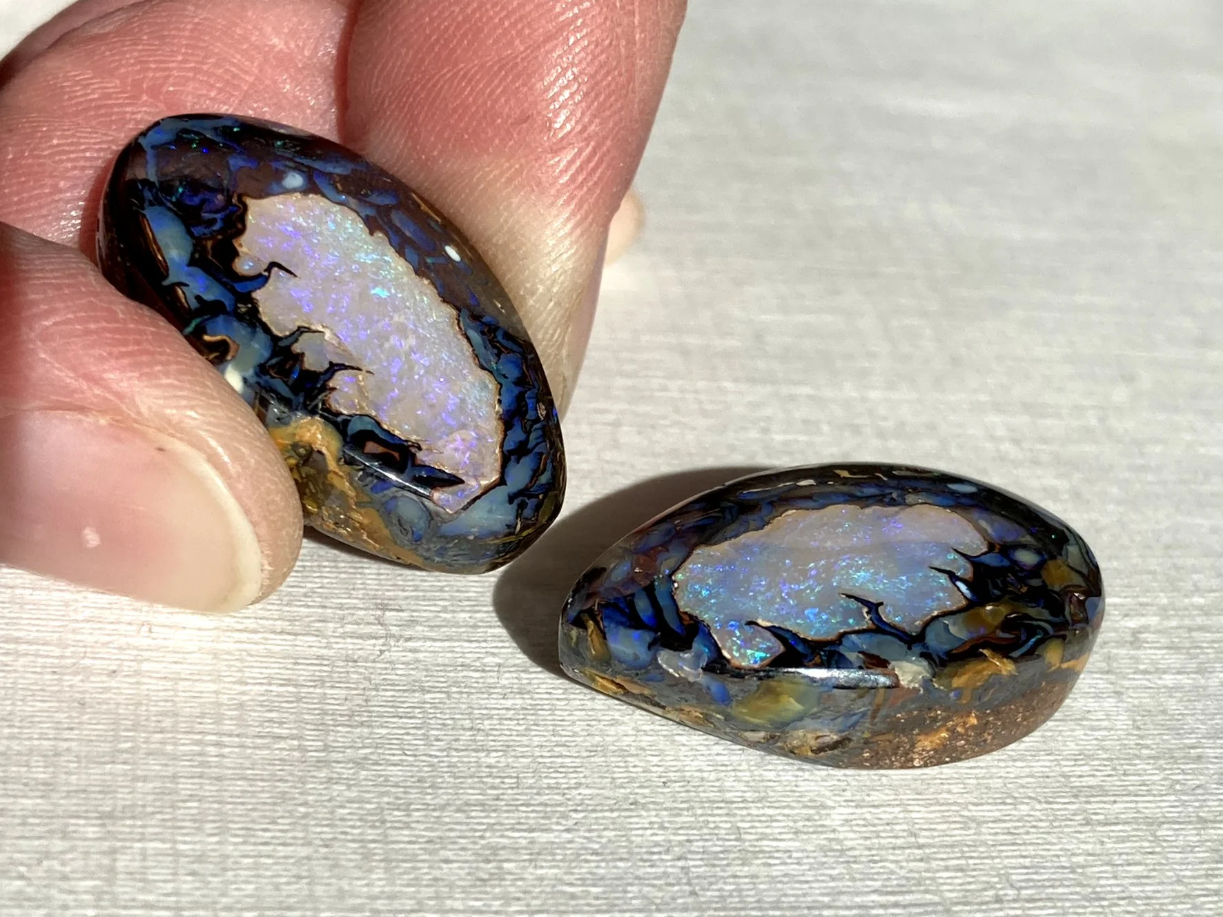 pair of drop  bolder opals opals for earrings.jpg