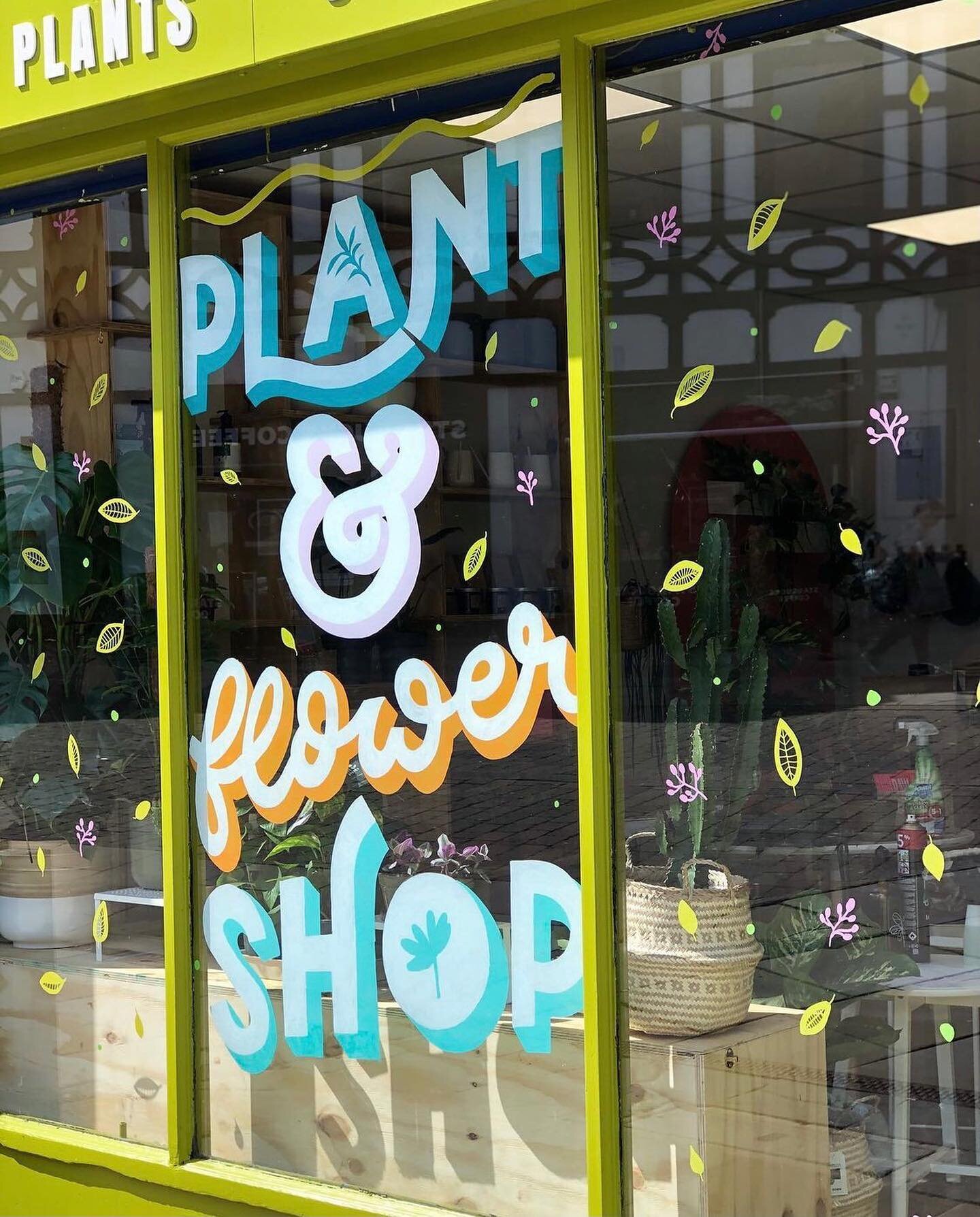 Just W O W !  I spent 3 days working on (plus all the prep!!!) this super duper project - huge windows for Wigan&rsquo;s newest, brightest, ACE-EST shop by @littlepotplants and @oliveowlflowers 🪴🌸 

These two incredible females had THE VISION and I