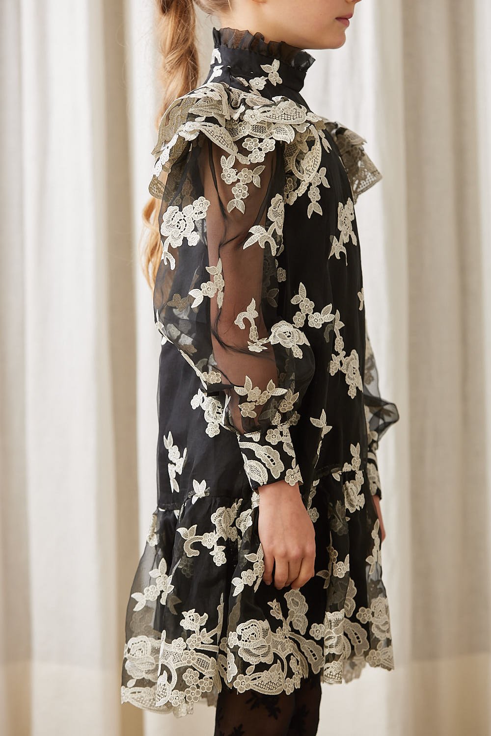 Black & White Emma Embroidered Dress — Petite Amalie