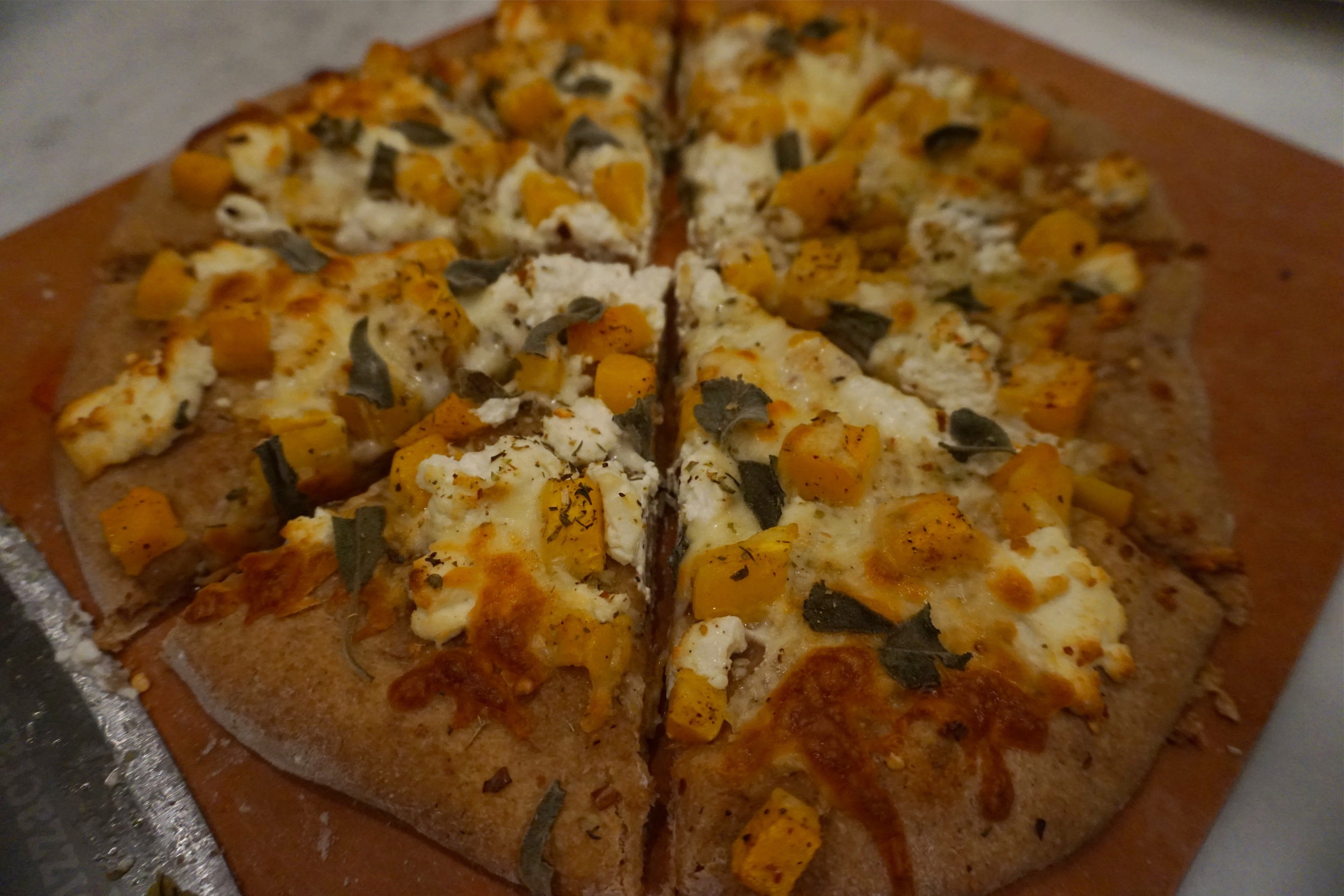 Butternut Squash and Goat Cheese Pizza.