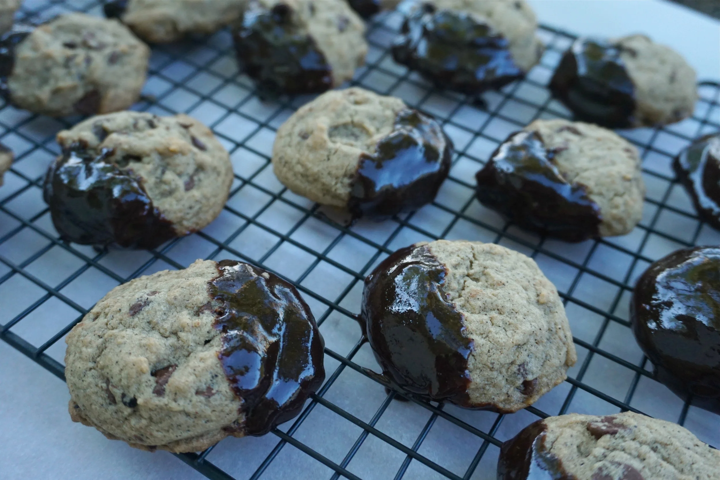 Dipped Mocha Chocolate Chip Cookies 